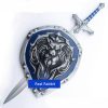 [Funny] Metal made 1:1 Scale 108cm WOW Stormwind soldier weapons Lion Shield and sword model adult cosplay toy collection gift